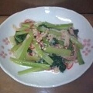ダシダｄｅ❤小松菜の辛子カニかま炒め❤